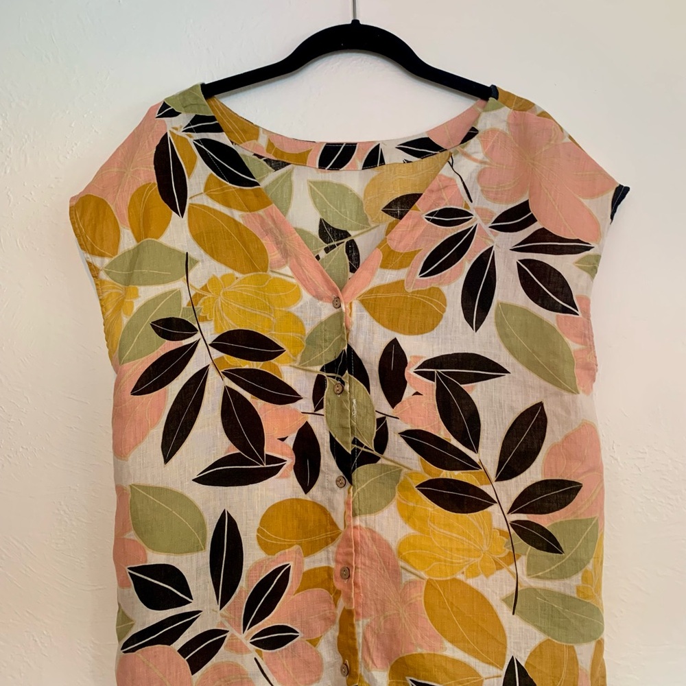 Rachel Zoe Multicolor Floral Print Button Down Shirt